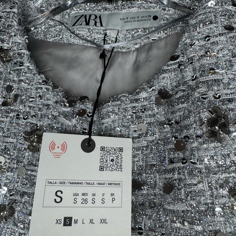 Zara Silver Textured Blazer - Picture 12 of 12